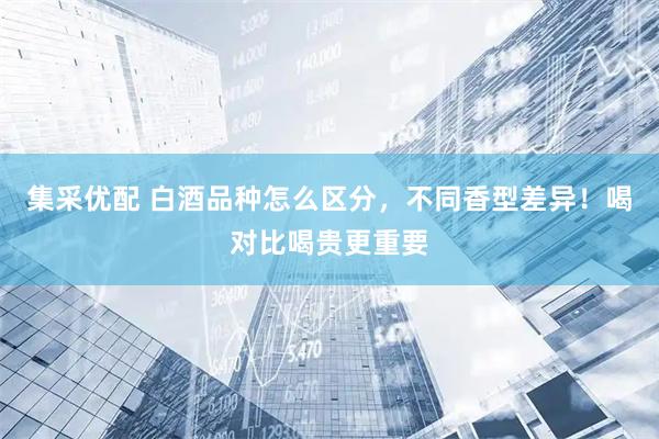 集采优配 白酒品种怎么区分，不同香型差异！喝对比喝贵更重要
